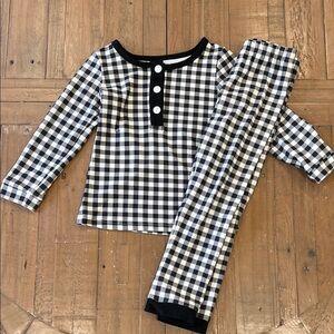 SweetHoney black gingham long pajamas kids 4T